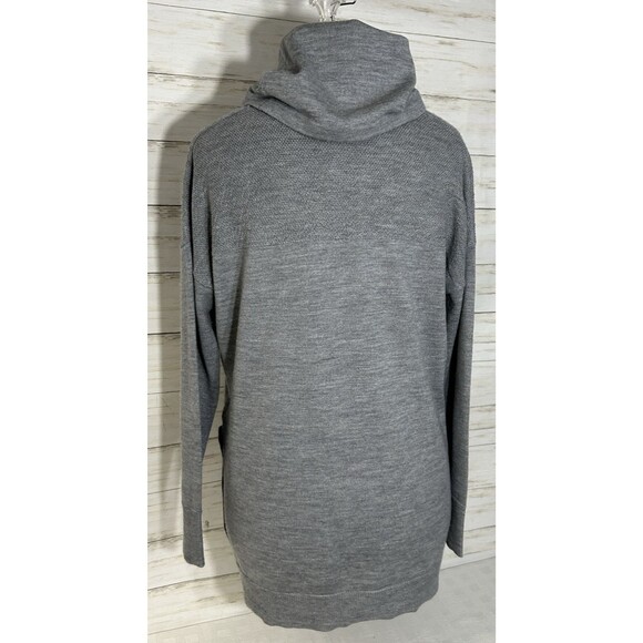 Adrienne Vittadini MEDIUM Gray 100% Extra Fine Merino Wool COWL Collar Sweater - Picture 10 of 16